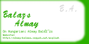 balazs almay business card